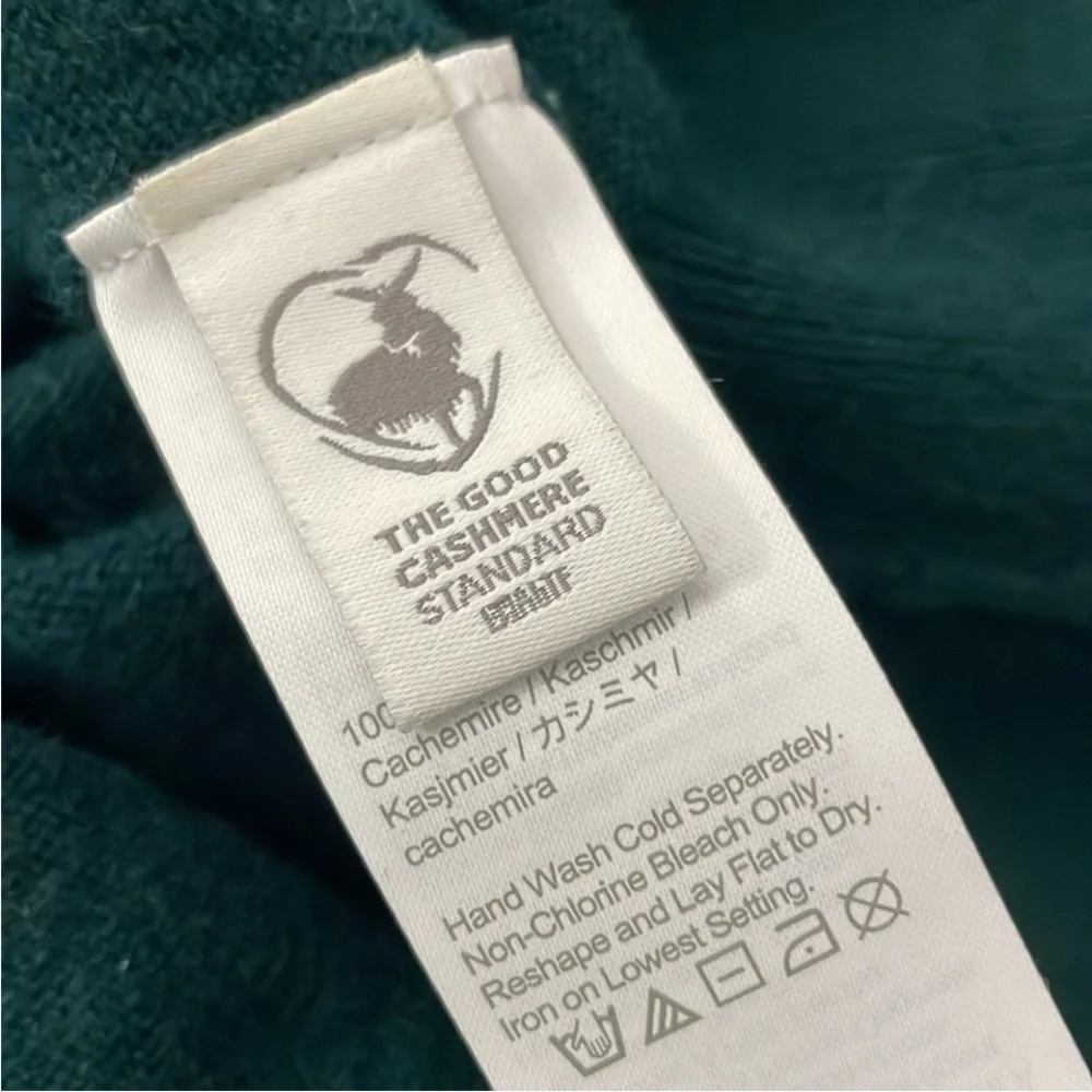 J. Crew Green Cashmere Polo Sweater